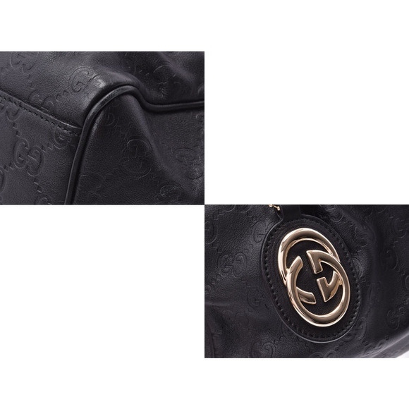 Gucci Guccissima Sukey Handbag Black Leather - Picture 8 of 11